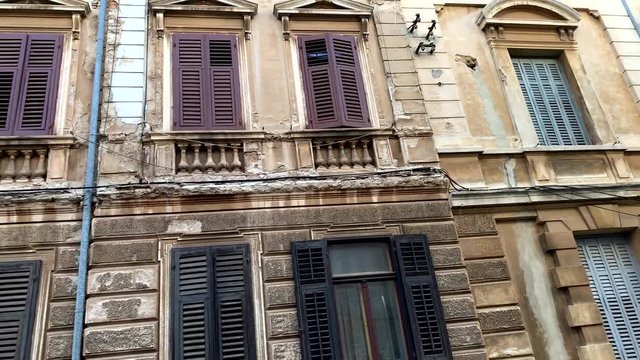 Beautiful old row of houses in the old town of Zadar Croatia 4K