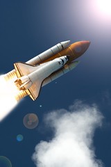Naklejka na ściany i meble Rocket. Rocket tail. Rocket trace. The elements of this image furnished by NASA.
