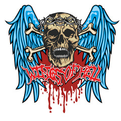 Gothic sign with skull, grunge vintage design t shirts
