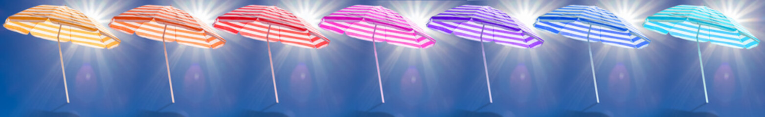 Parasols de plage sous le soleil  © Unclesam