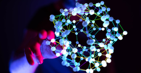 Global network concept. 3D rendering