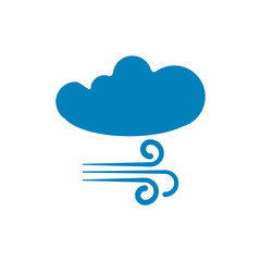 Weather forecast  icon of wind isolated on white background. Weather symbol  in modern style. For web site design and mobile apps. Vector illustration