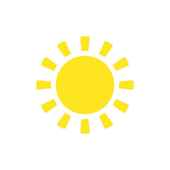 Weather forecast  icon of sun isolated on white background. Weather symbol  in modern style. For web site design and mobile apps. Vector illustration