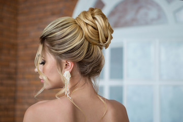 young beautiful bride on their wedding day