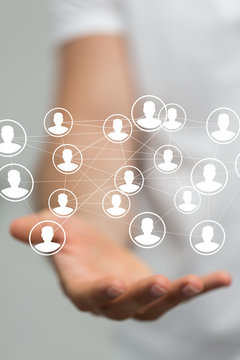 Stack of hands showing unity and teamwork 3d.