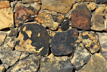 Texture and surface of wall by stone.
