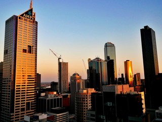 Naklejka premium 海外の街の夕暮れ