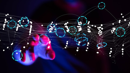 Abstract technology geometric and data