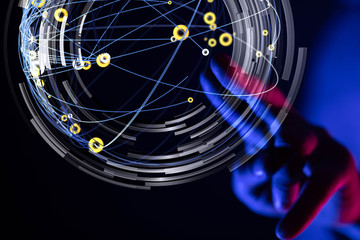 Abstract technology geometric and data