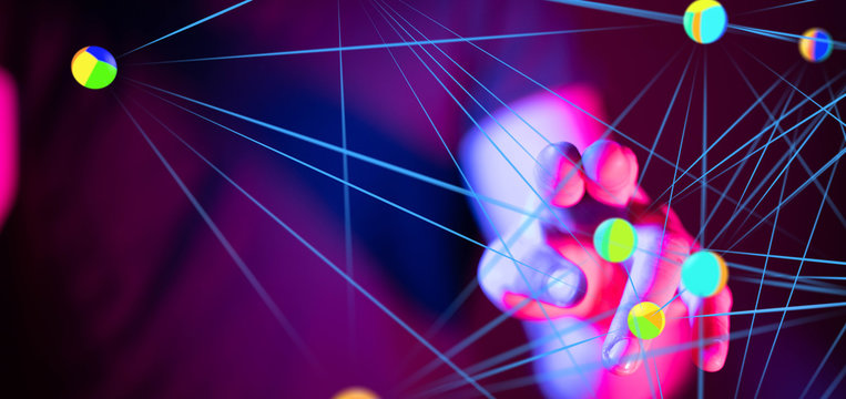 Abstract technology geometric and data