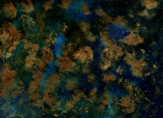 Abstract background, hand-painted texture, watercolor painting, splashes, drops of paint, paint smears. Design for backgrounds, wallpapers, covers and packaging.