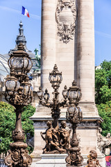 Pont Alexandre III Bridge (details) and Grand Palais. Paris, France - 275059885