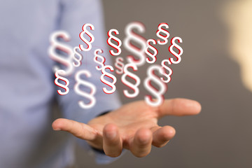 law digital sign in hand