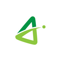 rocket and the initials letters A vector logo