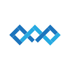 three blue Rhombus logo vector