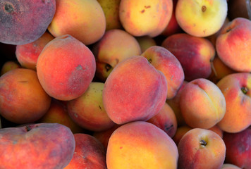 Peach close up fruit  background . Fresh from the farm
