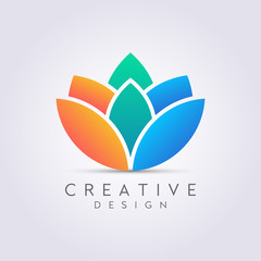 Obraz premium Modern Abstract Flower Vector. Design leaf logos, lotus, rose, beautiful tulips. For health, spa, cosmetics, boutiques, luxurious and colorful.