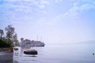 Obraz premium Kastel Gomilica, coast in Dalmatia, Croatia. A famous tourist destination on the Adriatic sea.
