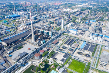 aerial view of petrochemical plant