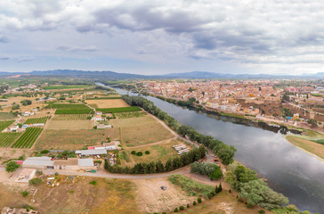 Fototapeta na wymiar View of Mora D'Ebre, Catalonia, Spain. Drone aerial photo