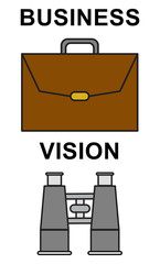 Business vision concept on white background