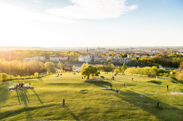 Fototapeta Krakow, Poland - April 26, 2019: View from the oldest mound in Krakow - Krakus mound (Kopiec Kraka) obraz