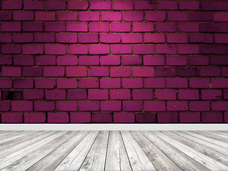 Empty room interior with vintage red brick wall for background