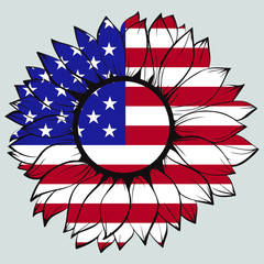  USA flag in sunflower, 4th of july, patriotic, fourth of july, america, us