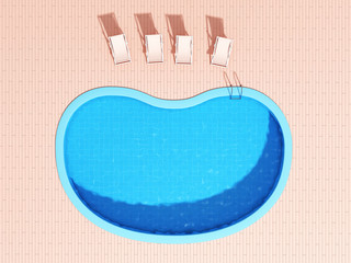 Swimming pool with lounge chairs