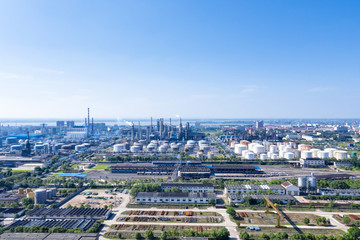 petrochemical plant with blue sky