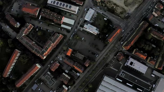 Drone Aerial view of Goettingens traditional and modern housing