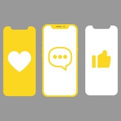 Design UI, screens and flat web icons for mobile apps for a different design.Concept.