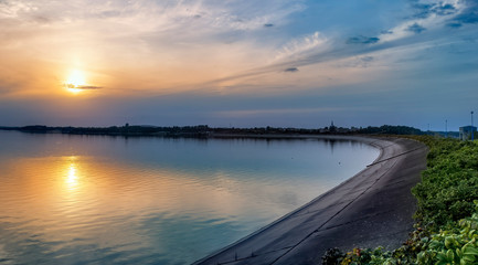 Beautiful lake Mietkow in Southern Poland near Wroclaw