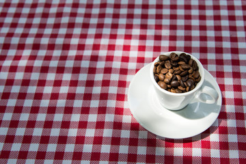 Coffee beans,coffee and cup decoration