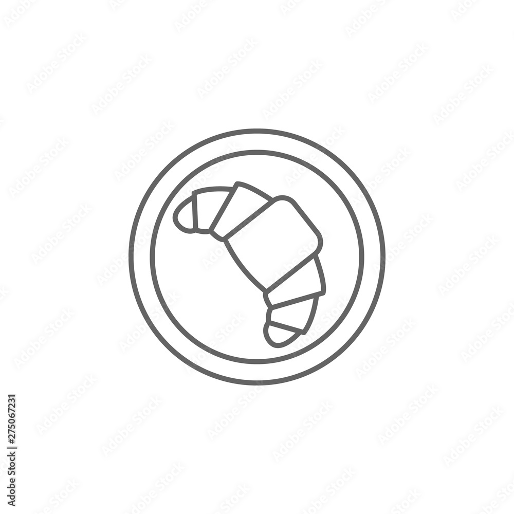 Poster bakery, croissant icon. element of paris icon. thin line icon for website design and development, ap