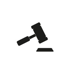 Icon of hammer judge. A simple flat symbol