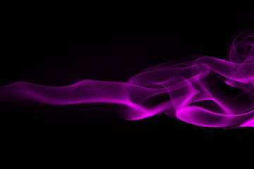 Purple smoke abstract on black background and darkness concept
