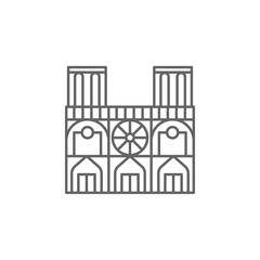 Church, cathedral, Notre icon. Element of Paris icon. Thin line icon for website design and development, app development