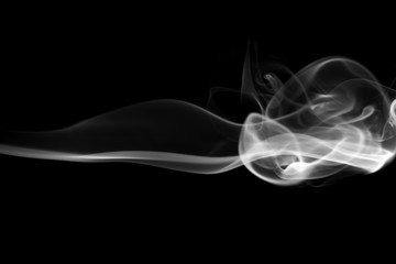 White smoke on black background, fire design