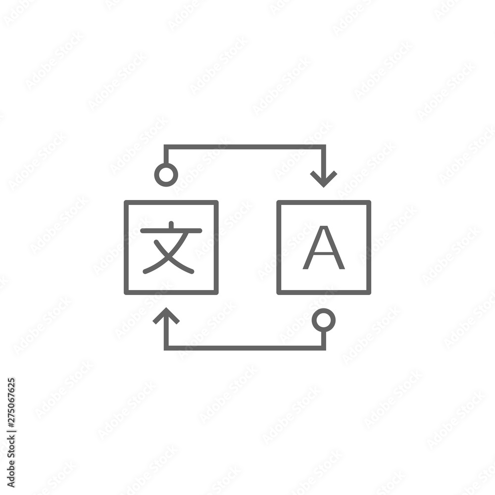 Poster translation icon. element of translator icon. thin line icon for website design and development, app