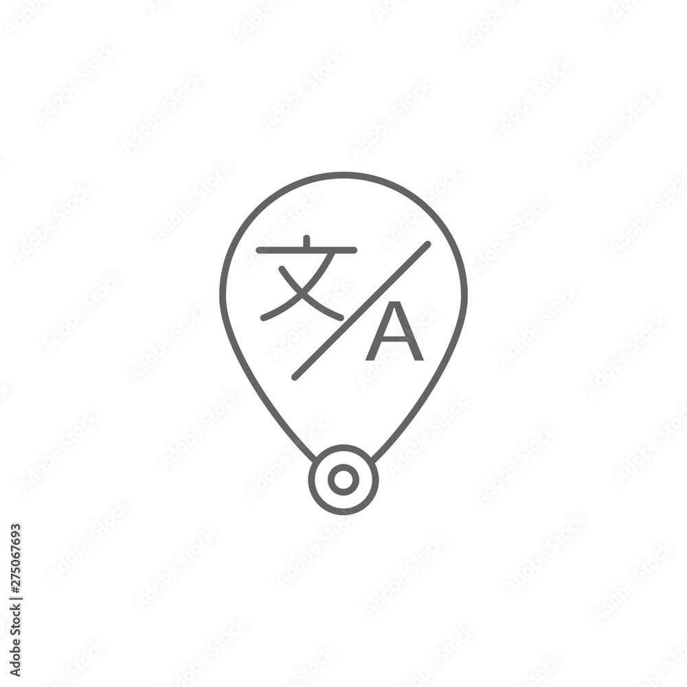Poster location, translator icon. element of translator icon. thin line icon for website design and develop