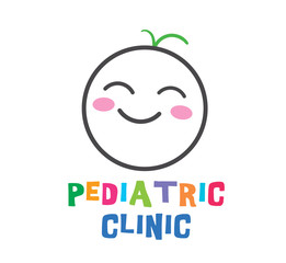 Smiling Newborn Child on Logo Pediatric Clinic