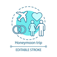 Honeymoon trip concept icon