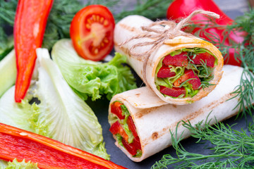 Vegetable roll for a healthy lifestyle.
