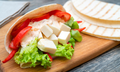 Vegetable roll for a healthy lifestyle.