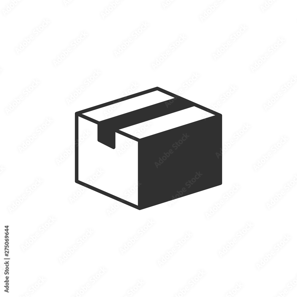Leinwandbilder box icon template black color editable. box symbol style vector sign isolated on white background. s