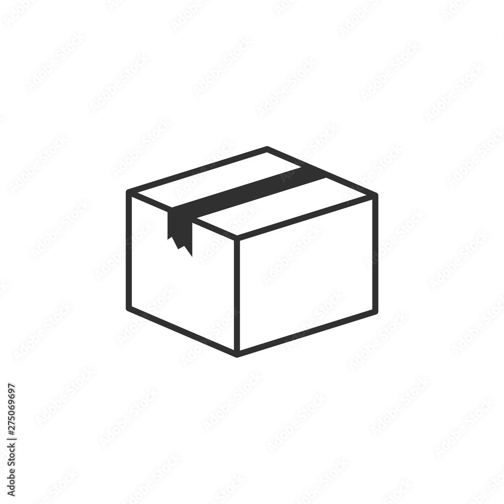 Leinwandbilder box icon template black color editable. box symbol style vector sign isolated on white background. s