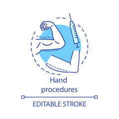 Hand procedures concept icon