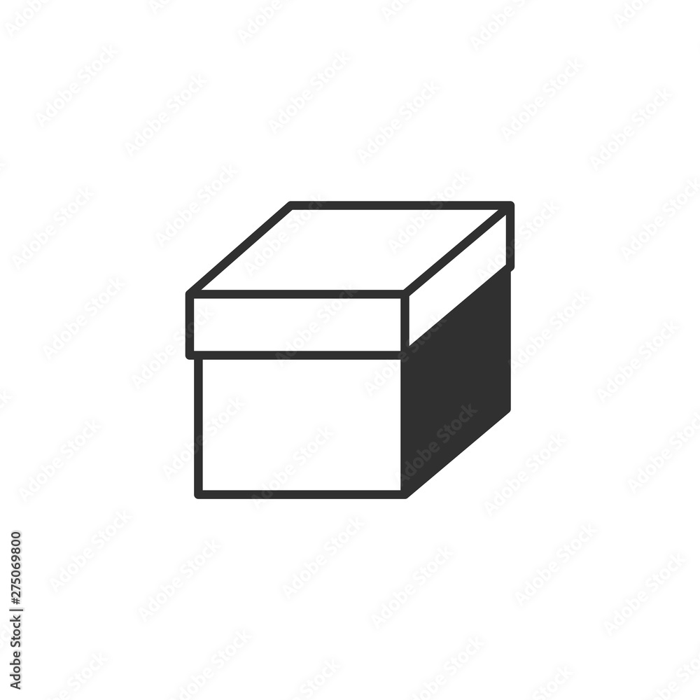 Poster box icon template black color editable. box symbol style vector sign isolated on white background. s