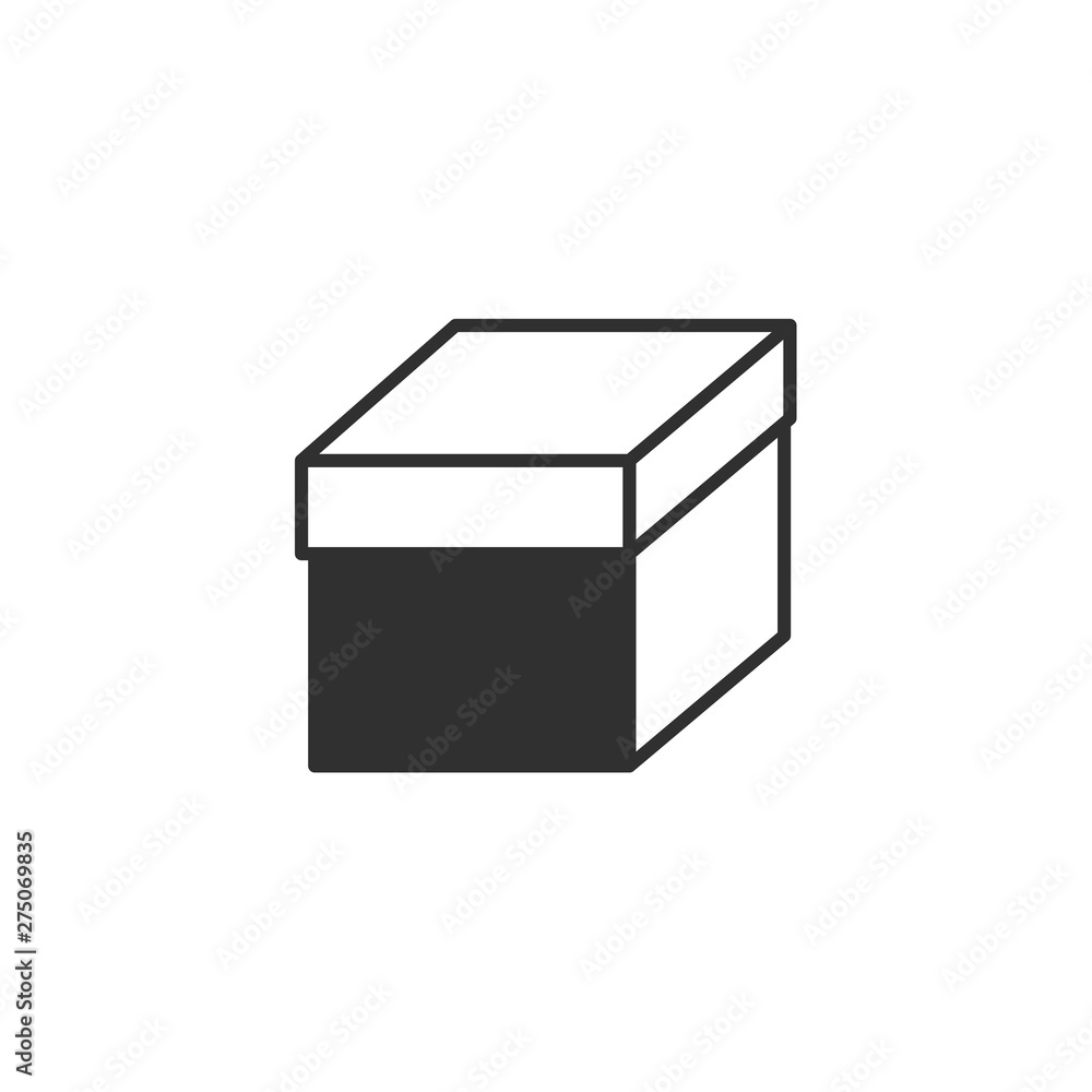 Aufkleber box icon template black color editable. box symbol style vector sign isolated on white background. s